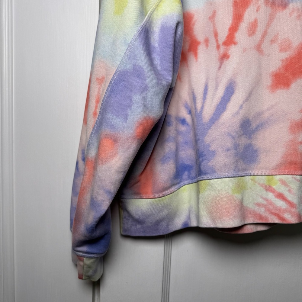 Nike Women’s Pastel Tie-Dye Hoodie Multicolor Boxy Cropped Large - Picture 6 of 11
